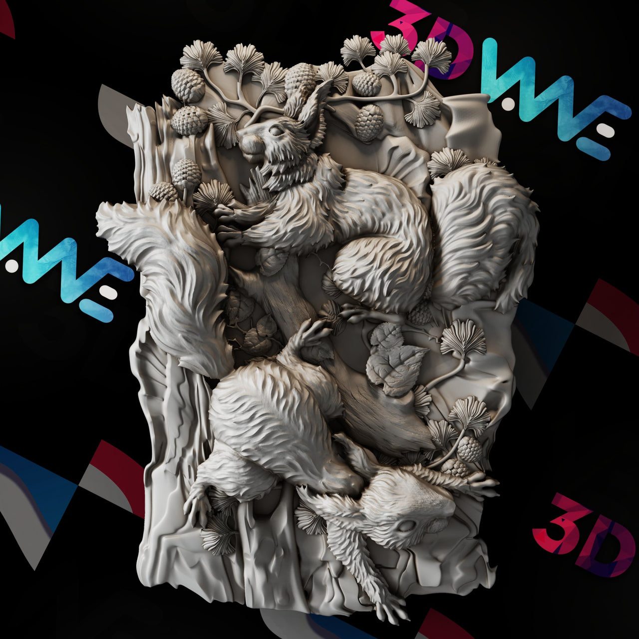 SQUIRRELS 3d stl - 3DWave.us