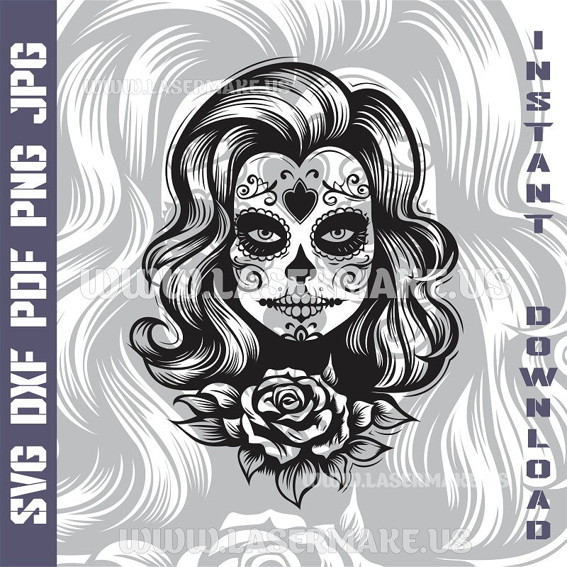 Sugar Skull SVG laser ready files - 3DWave.us