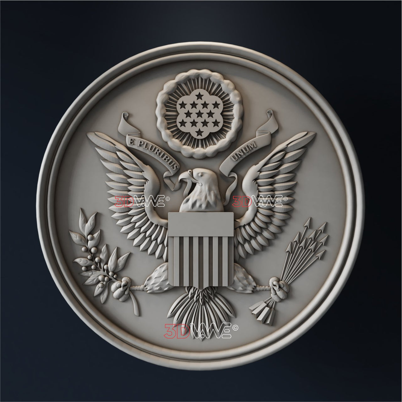 THE GREAT SEAL OF THE USA 3D STL - 3DWave.us