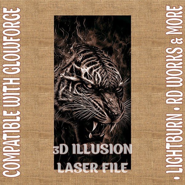 Tiger 3d illusion & laser - ready file - 3DWave.us