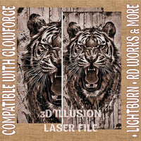 Thumbnail for Tiger 3d illusion & laser - ready file - 3DWave.us