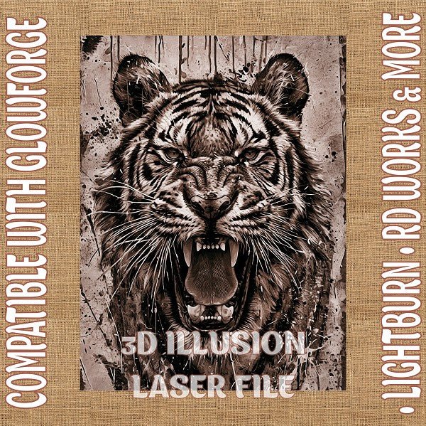 Tiger 3d illusion & laser - ready file - 3DWave.us