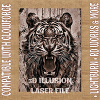 Thumbnail for Tiger 3d illusion & laser - ready file - 3DWave.us