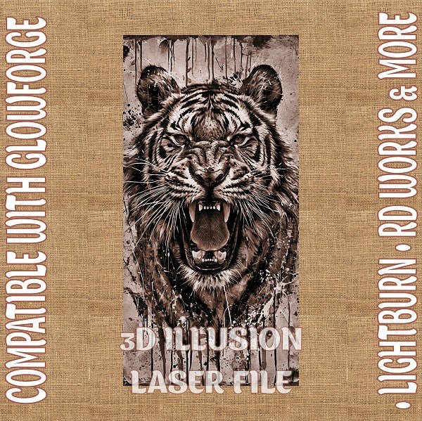 Tiger 3d illusion & laser - ready file - 3DWave.us