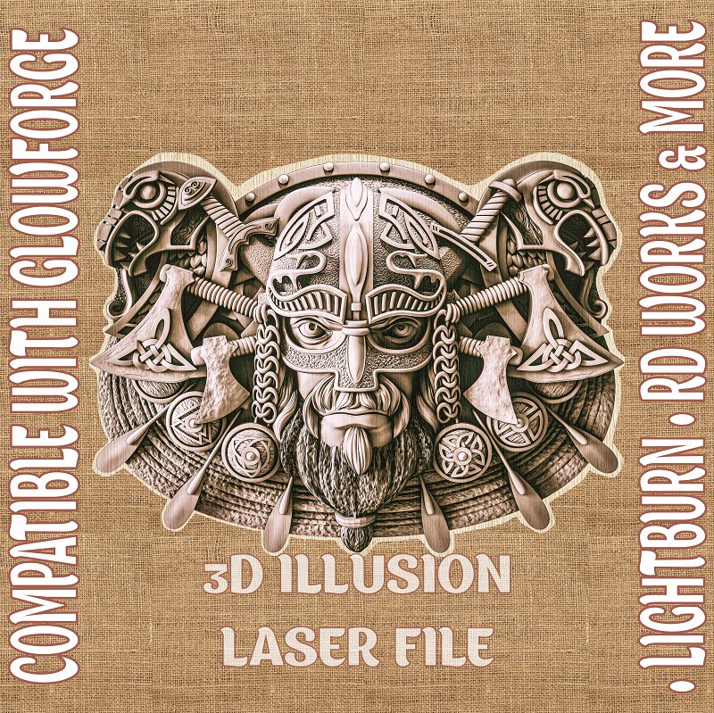 VIKING 3d illusion & laser - ready files - 3DWave.us