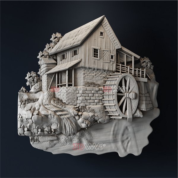 Watermill 3d stl - 3DWave.us