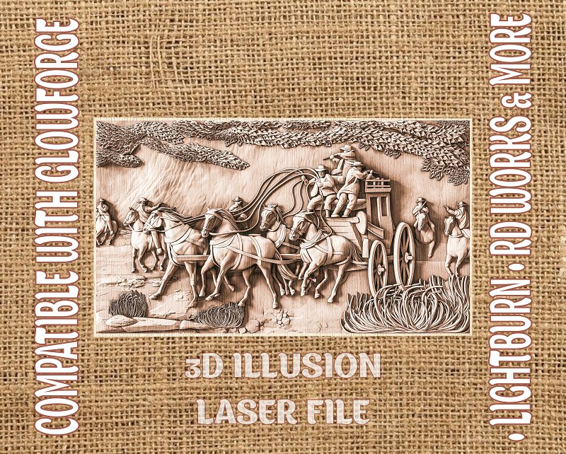 WILD WEST 3d illusion & laser - ready files - 3DWave.us
