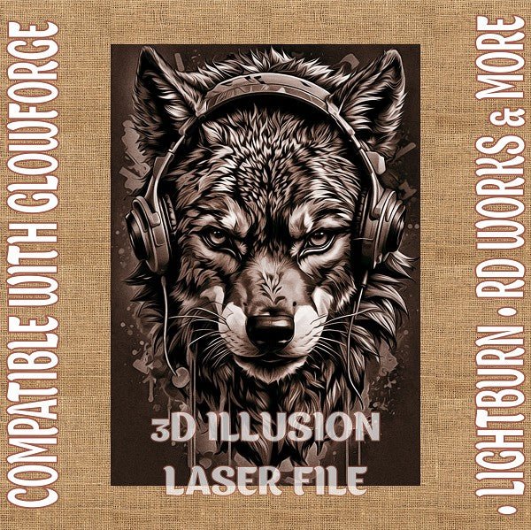 Wolf 3d illusion & laser - ready file - 3DWave.us