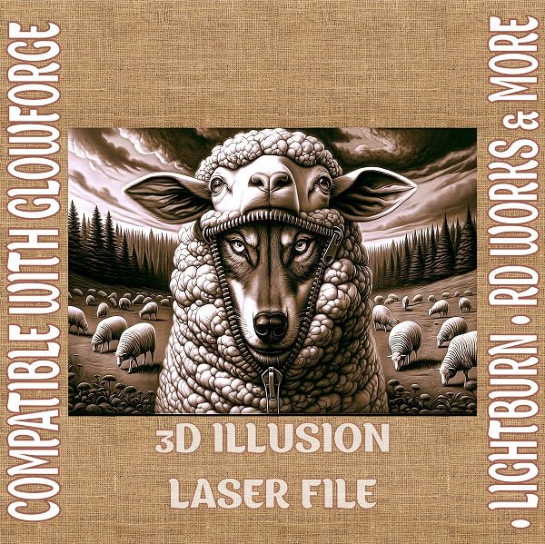 WOLF 3d illusion & laser - ready files - 3DWave.us