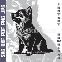 Thumbnail for Wolf Puppy SVG laser ready files - 3DWave.us