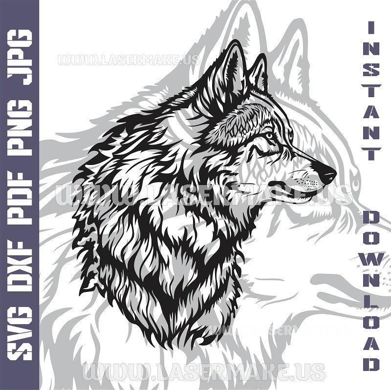 Wolf SVG laser ready files - 3DWave.us