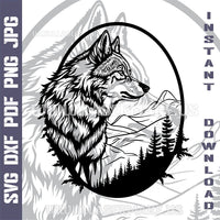 Thumbnail for Wolf SVG laser ready files - 3DWave.us