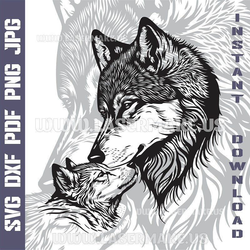 Wolves SVG laser ready files - 3DWave.us