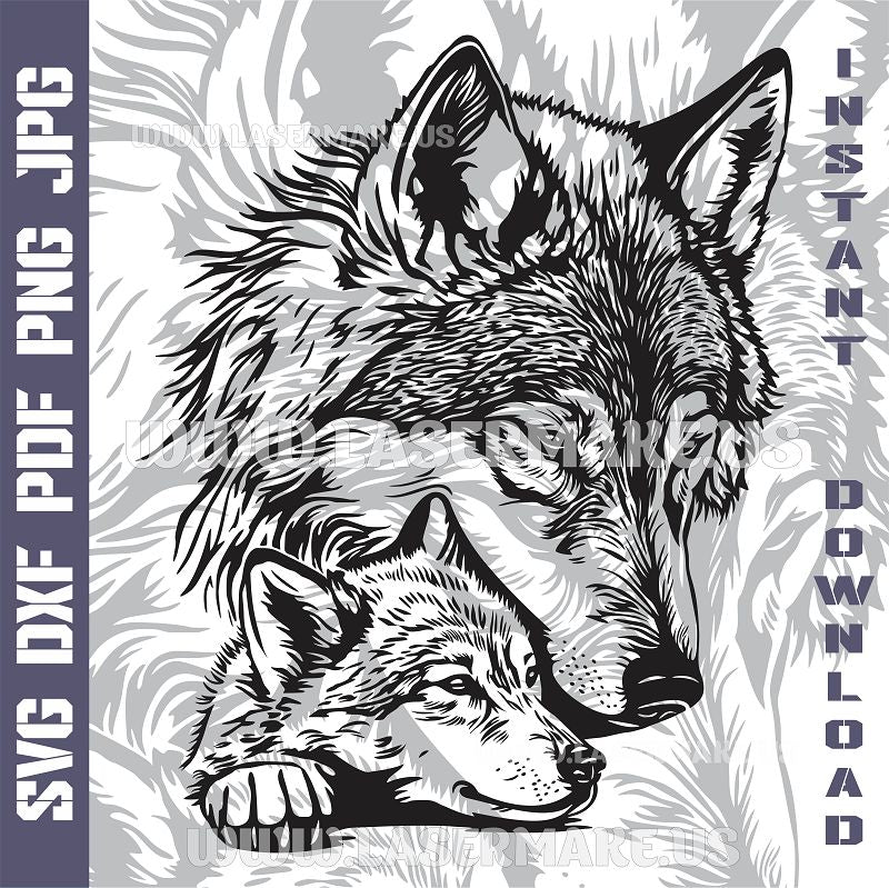 Wolves SVG laser ready files - 3DWave.us