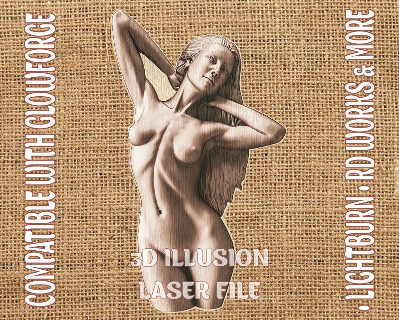 WOMAN 3d illusion & laser - ready files - 3DWave.us