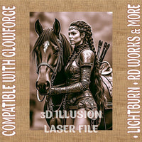 Thumbnail for WOMAN WARRIOR 3d illusion & laser - ready files - 3DWave.us