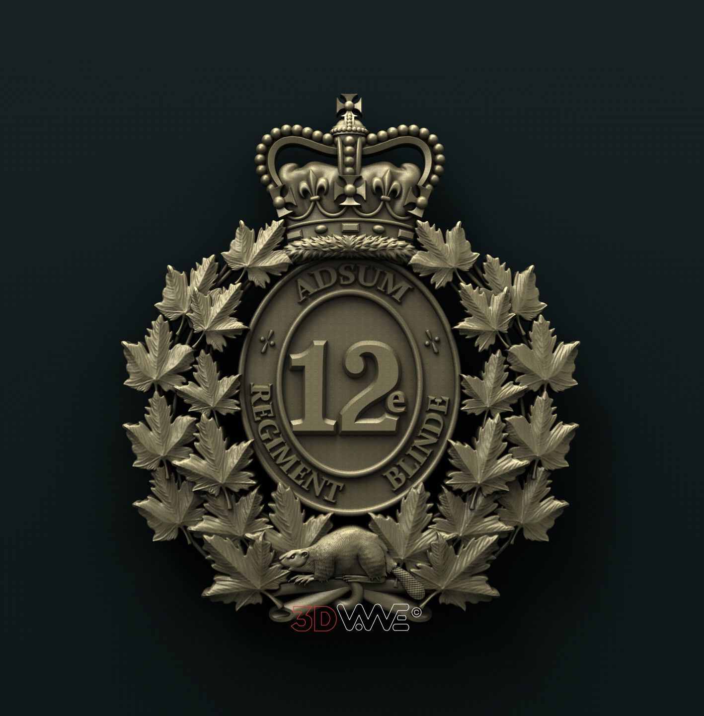 12e REGIMENT BLINDE DU CANADA ADSUM 3D STL 3DWave