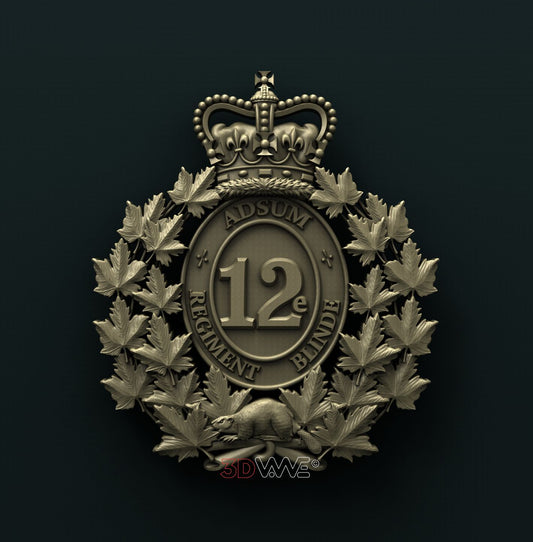 12e REGIMENT BLINDE DU CANADA ADSUM 3D STL 3DWave