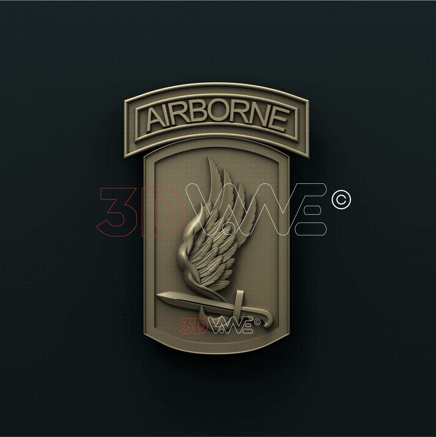173rd AIRBORNE BRIGADE, US ARMY 3D STL 3DWave