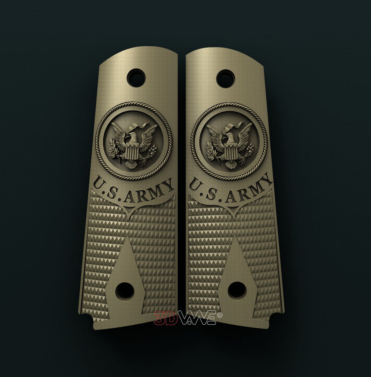 1911 GRIP USA ARMY 3D STL 3DWave