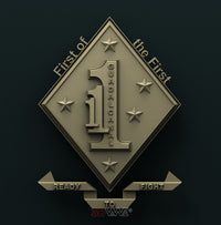 Thumbnail for 1st BATALLION, 1st REGIMENT, 1st MARINE DIVISION CREST 3D STL 3DWave