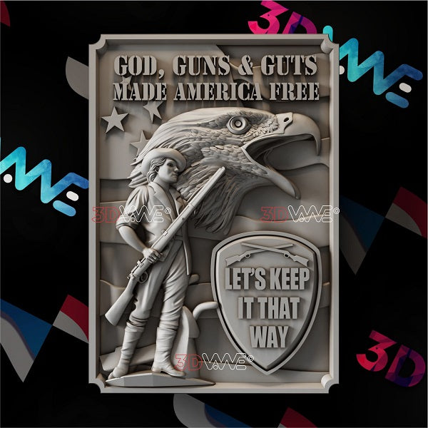 MADE AMERICA FREE 3d stl 3DWave.us