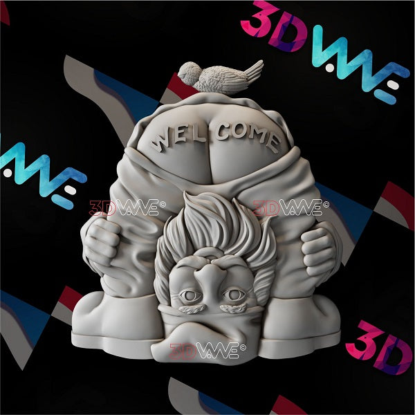 GNOME WELCOME SIGN 3d stl 3DWave.us