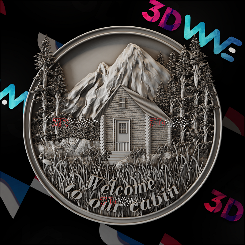 CABIN WELCOME SIGN 3d stl