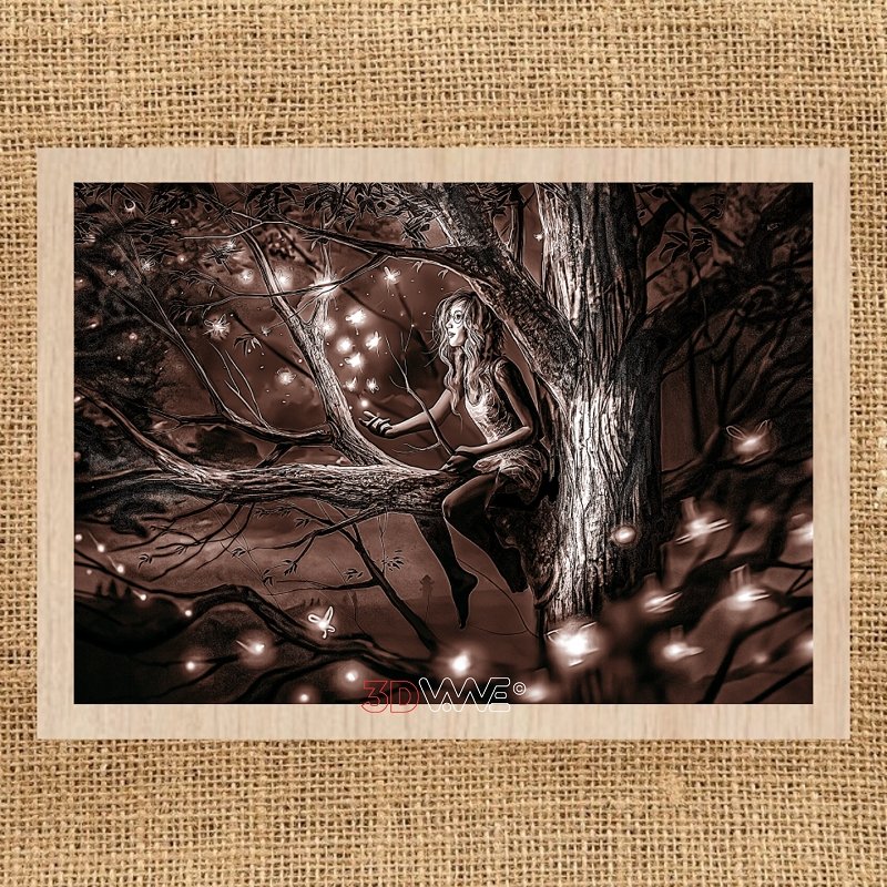 A GIRL AND FIREFLIES pyroprinter and laser-ready files 3DWave.us