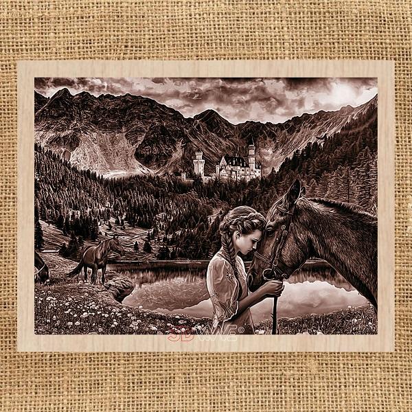 A GIRL WITH A HORSE laser-ready file. 3DWave