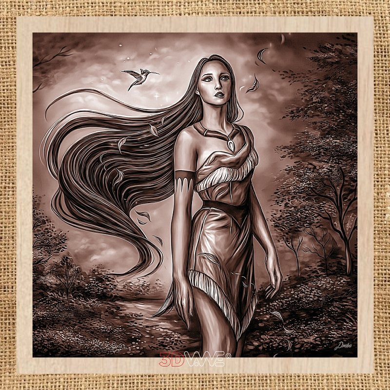 A GIRL WITH HUMMINGBIRD pyroprinter and laser-ready files 3DWave.us