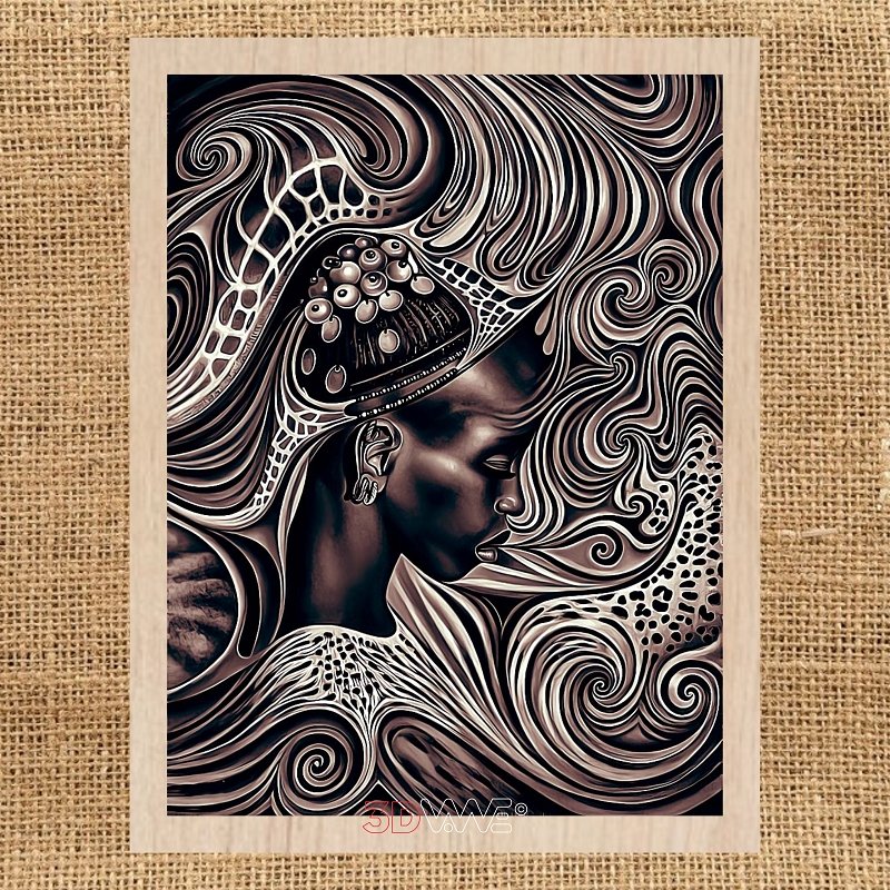 AFRICAN BEAUTY Glowforge laser file 3DWave.us