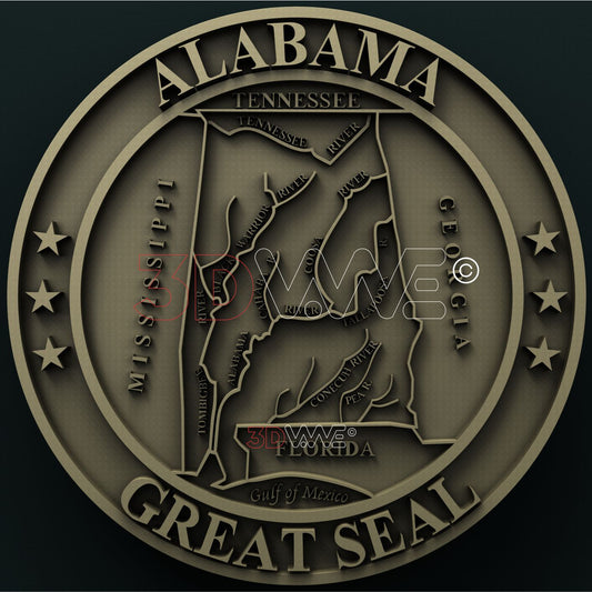 ALABAMA STATE SEAL 3D STL 3DWave