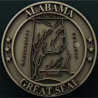 Thumbnail for ALABAMA STATE SEAL 3D STL 3DWave