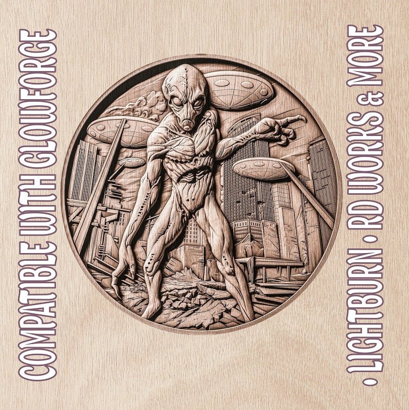 ALIEN 3d illusion & laser - ready file 3DWave.us