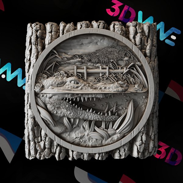 Alligator 3d stl - 3DWave.us