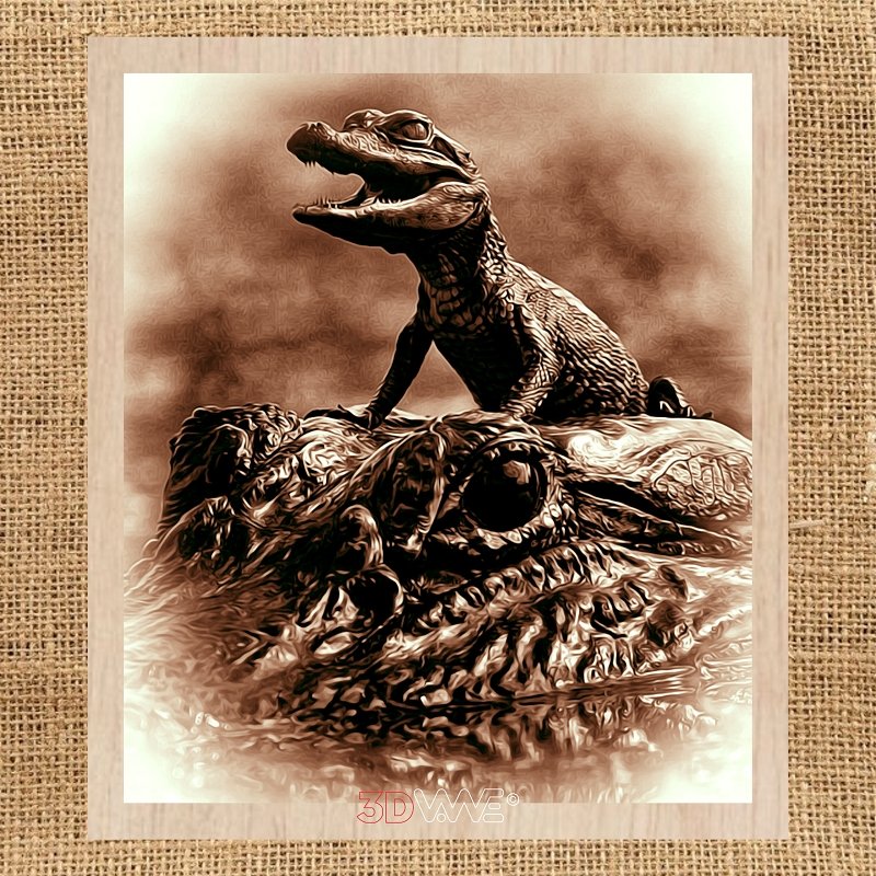 ALLIGATORS laser-ready grayscale file 3DWave