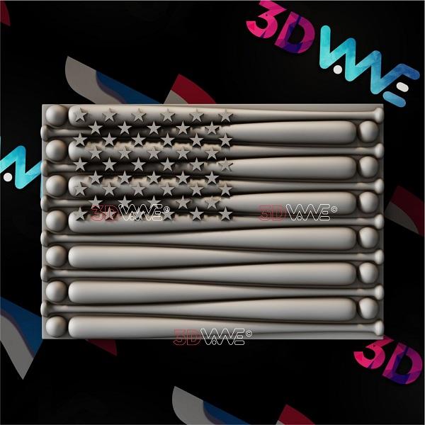 AMERICAN BASEBALL FLAG 3d stl 3DWave