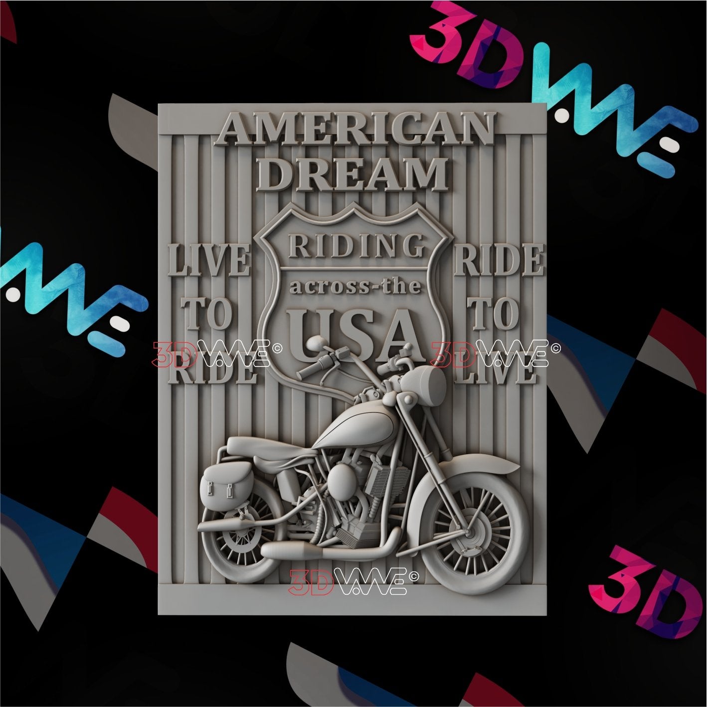 AMERICAN BIKER 3d stl 3DWave.us