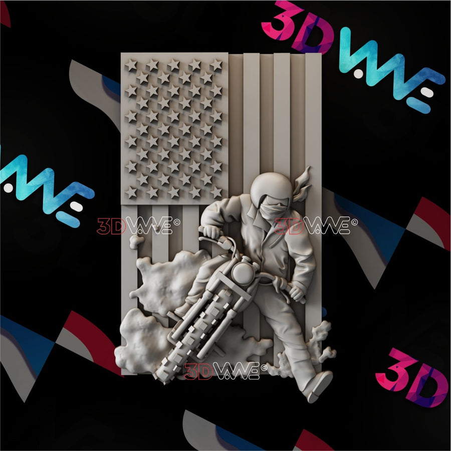 AMERICAN BIKER 3d stl 3DWave.us