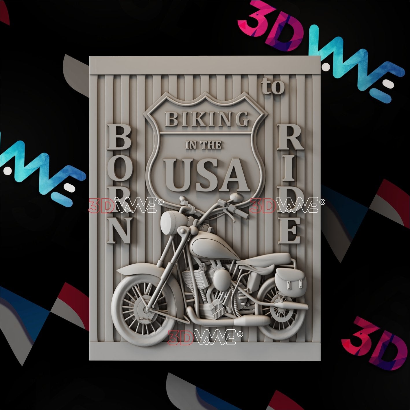 AMERICAN BIKER 3d stl 3DWave.us