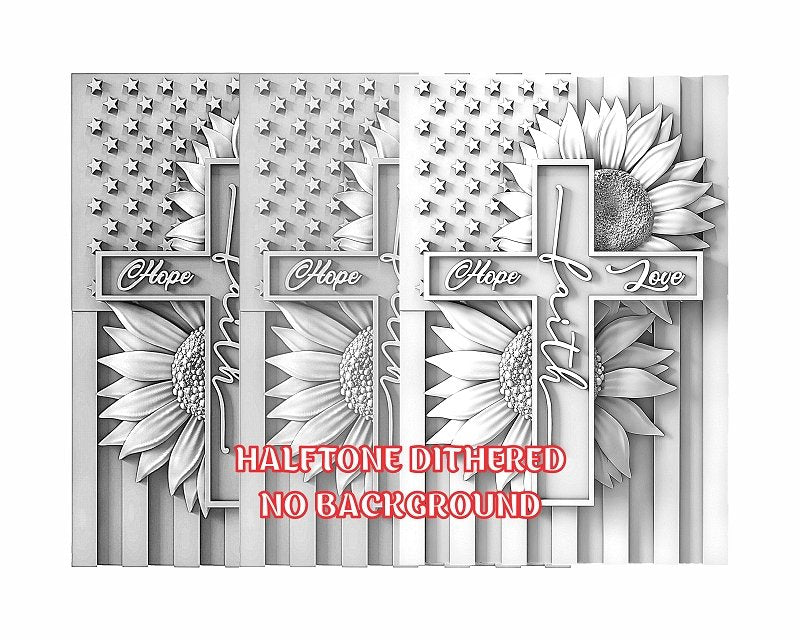 AMERICAN CROSS 3d illusion & laser-ready files 3DWave.us