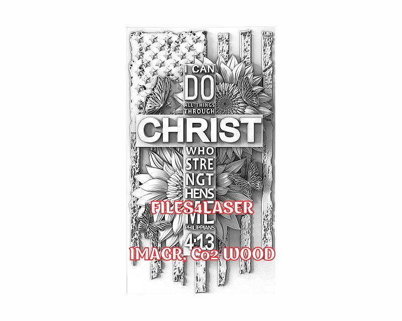 American cross 3d illusion & laser-ready files - 3DWave.us