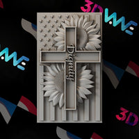 Thumbnail for American Cross 3d stl - 3DWave.us