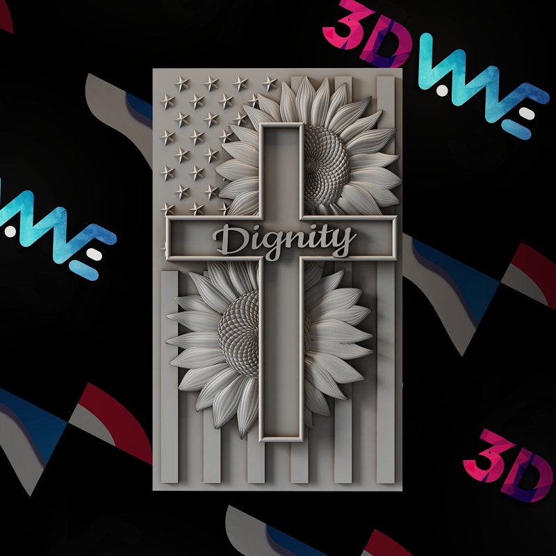 AMERICAN CROSS 3d stl - 3DWave.us