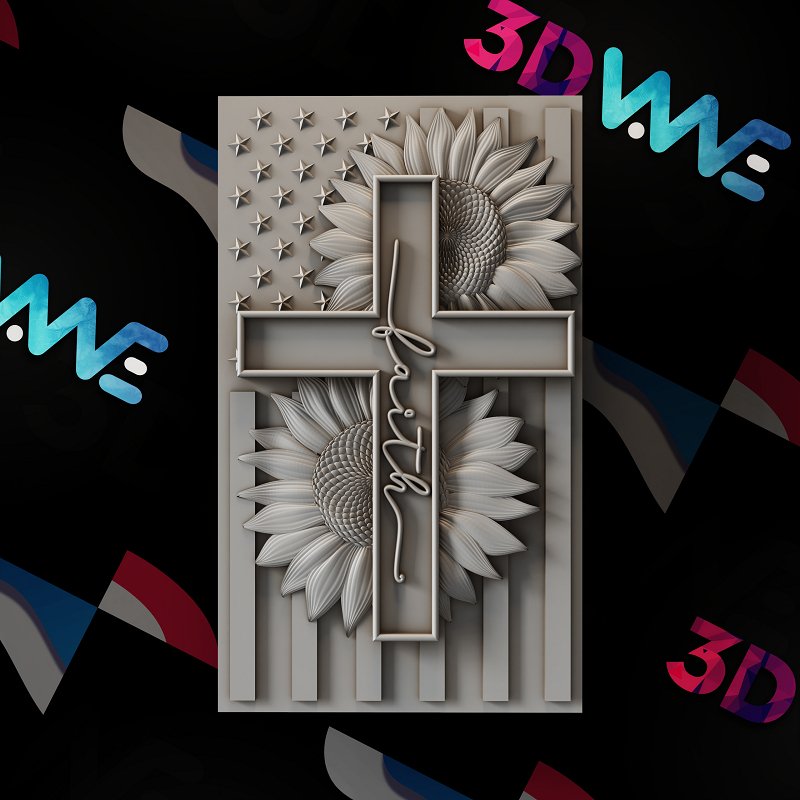 AMERICAN CROSS 3d stl - 3DWave.us