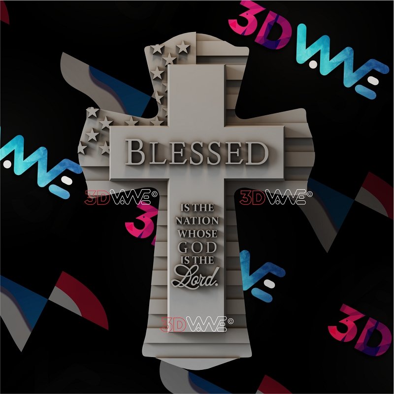 AMERICAN CROSS 3d stl - 3DWave.us