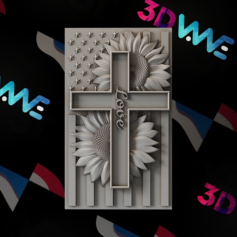 AMERICAN CROSS 3d stl - 3DWave.us