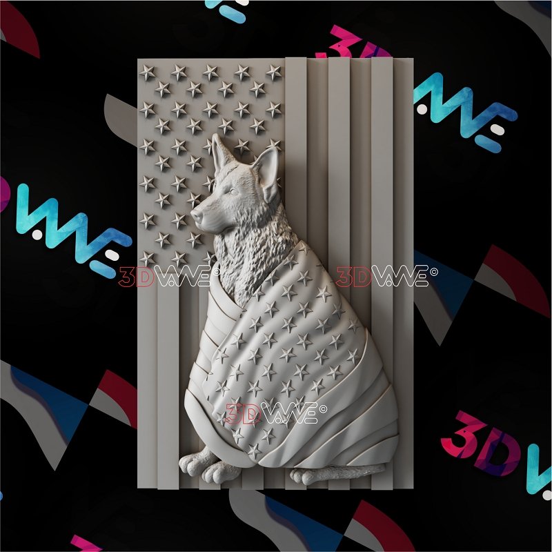 AMERICAN DOG 3d stl 3DWave.us