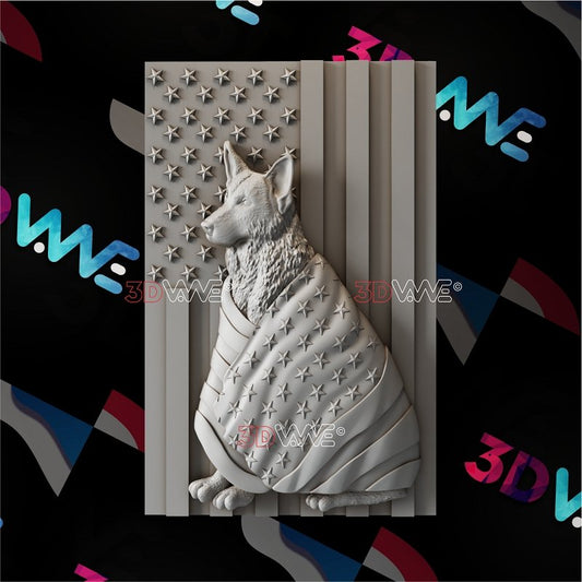 AMERICAN DOG 3d stl 3DWave.us